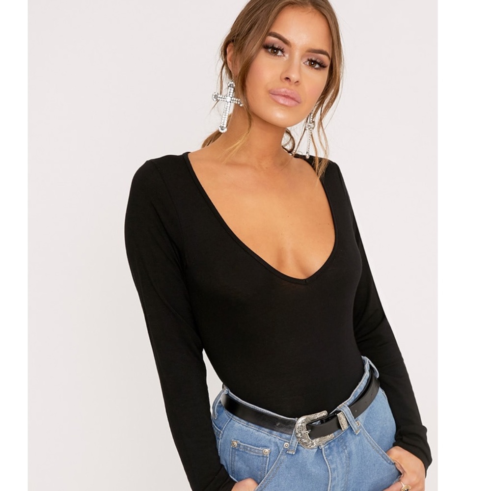 ❤️ Pretty Little Thing Plunge V-Neck Bodysuit
